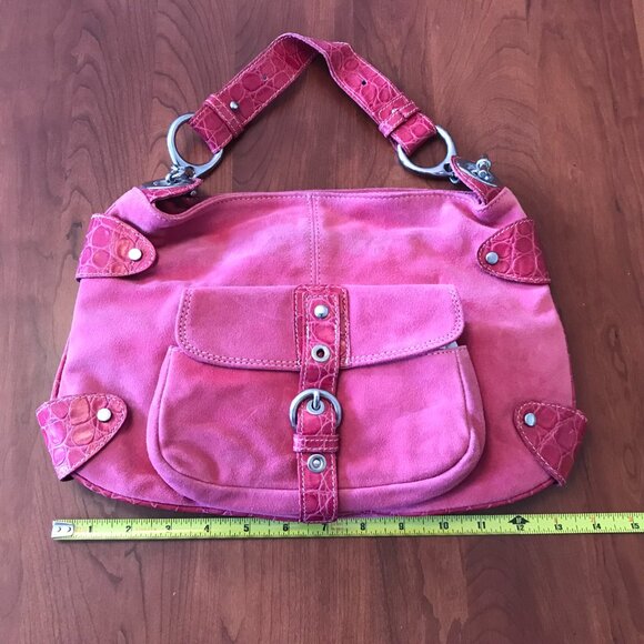 Via Repubblica | Pink Suede Handbag - Picture 8 of 9